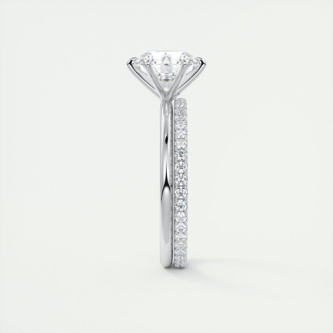 2CT Round Brilliant Cut Moissanite Solitaire Engagement Ring