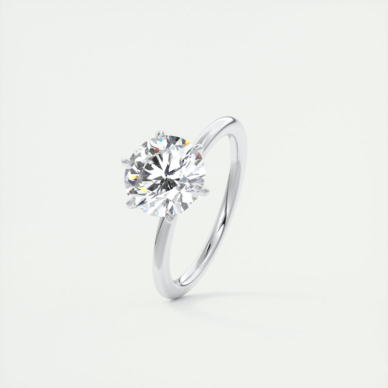 2CT Round Brilliant Cut Moissanite Solitaire Engagement Ring