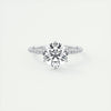 2CT Round Moissanite Solitaire Pave Setting Engagement Ring