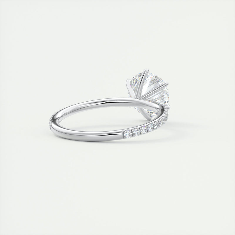 2CT Round Moissanite Solitaire Pave Setting Engagement Ring