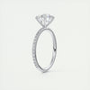 2CT Round Moissanite Solitaire Pave Setting Engagement Ring