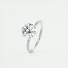 2CT Round Moissanite Solitaire Pave Setting Engagement Ring