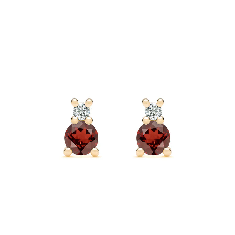 1.30CT Baguette Garnet Diamond January Birthstone Earrings