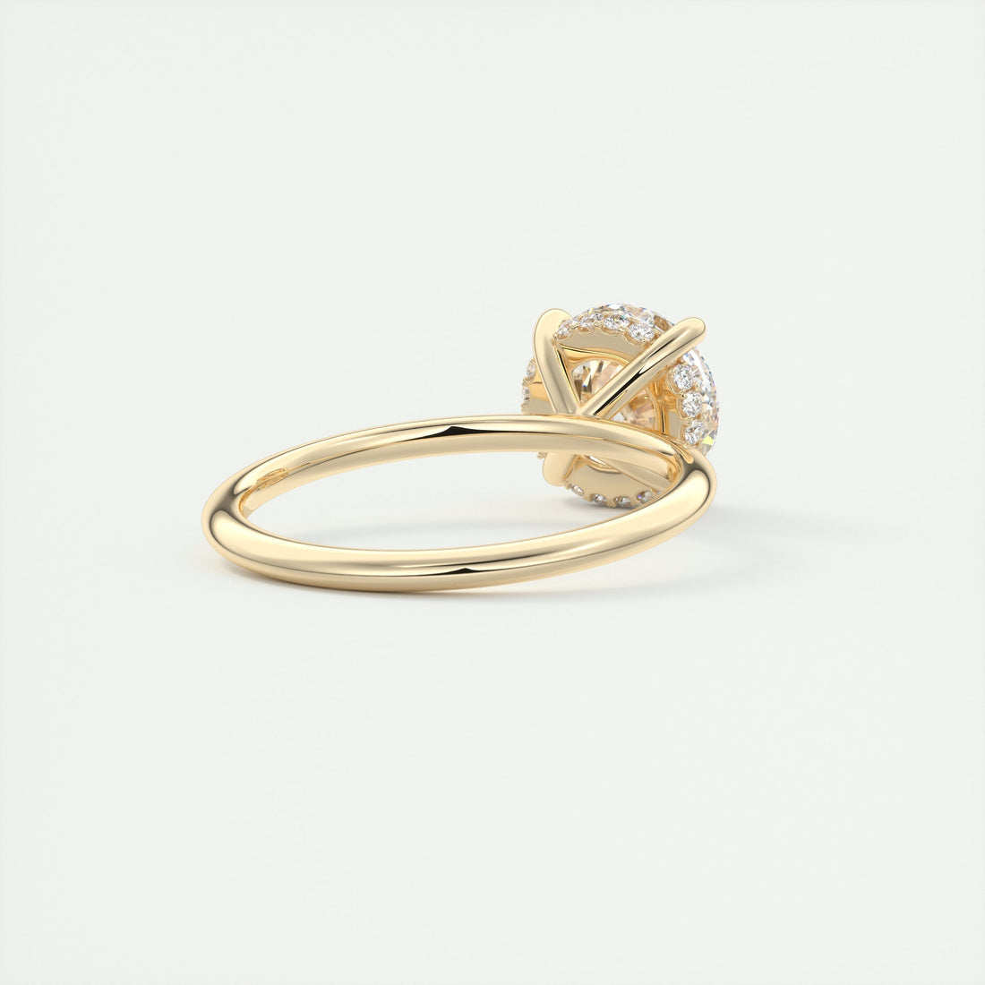 2CT Round Moissanite Solitaire Engagement Ring With Hidden Halo Setting