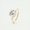 2CT Round Moissanite Solitaire Engagement Ring With Hidden Halo Setting