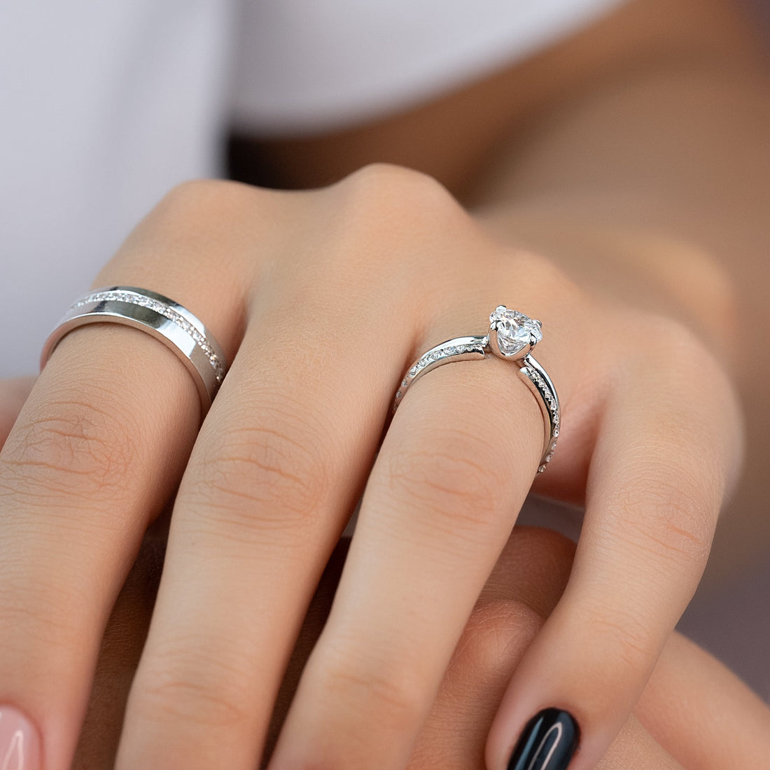1.0-3.0 CT Round Cut CVD Diamond Solitaire Engagement Ring