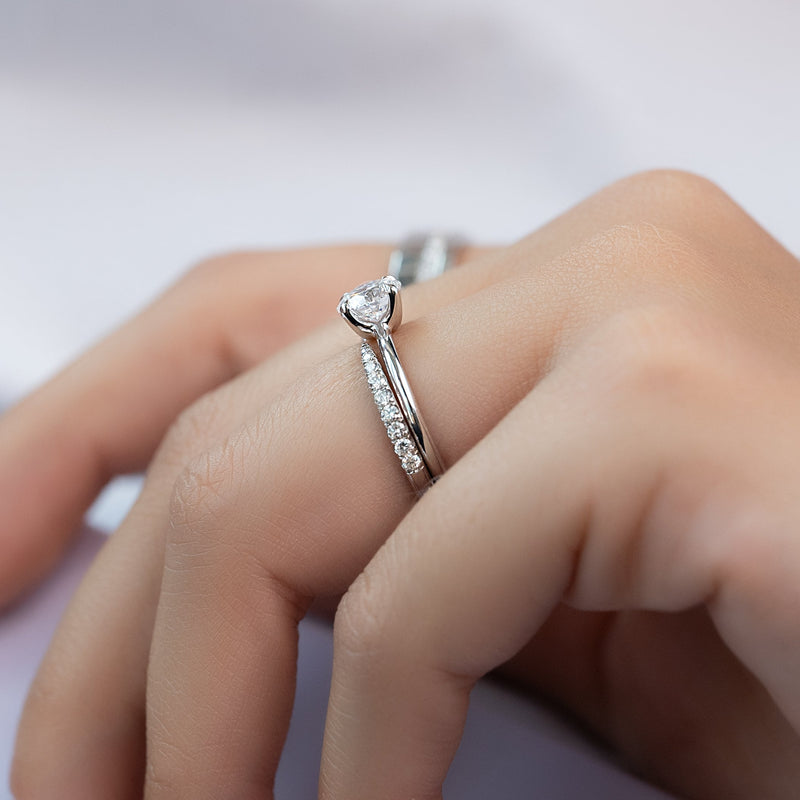 1.0-3.0 CT Round Cut CVD Diamond Solitaire Engagement Ring