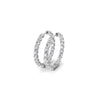 Round Cut Diamond Shared Prongs Hoops Earrings for Women