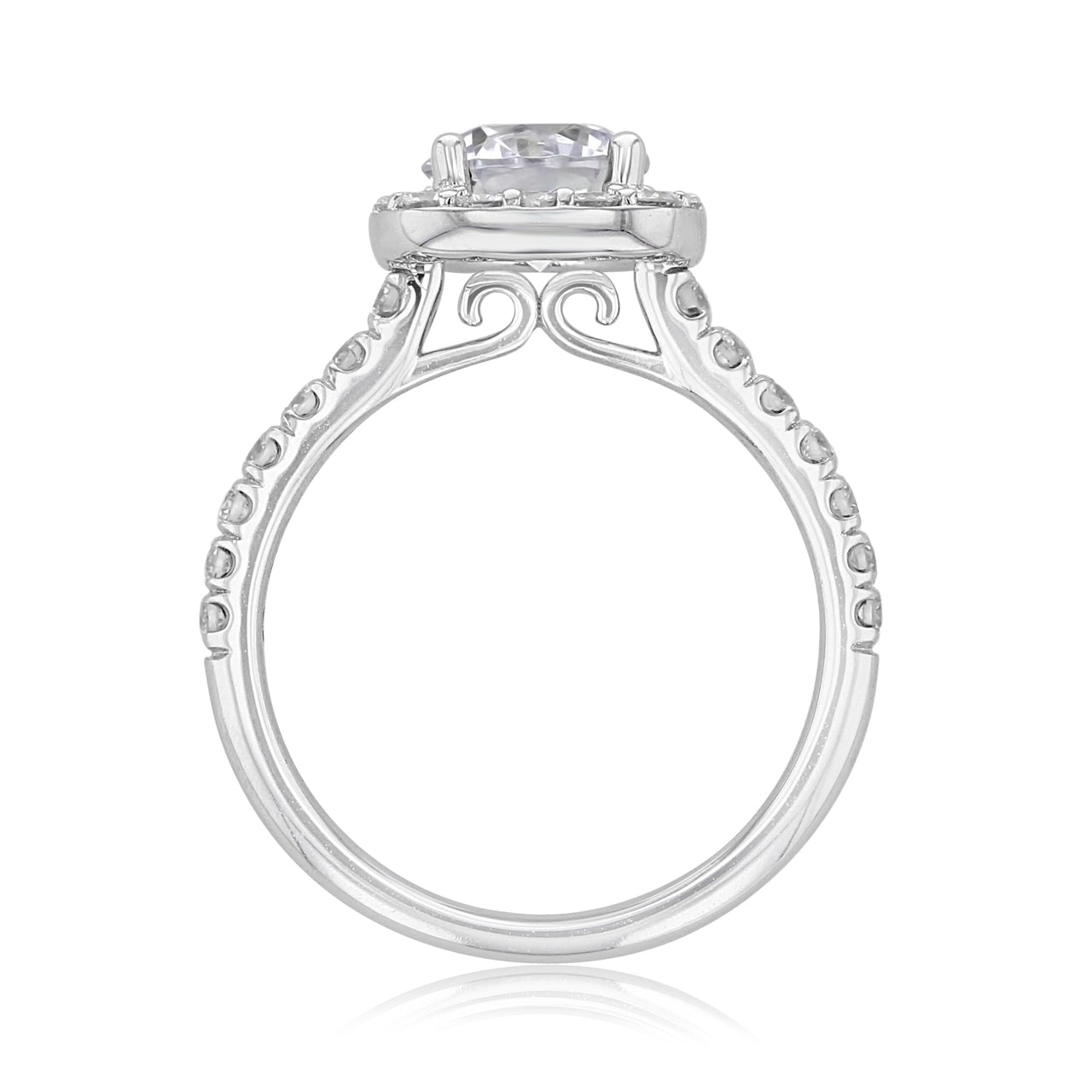 1.20CT Round Cut Unique Setting Moissanite Engagement Ring