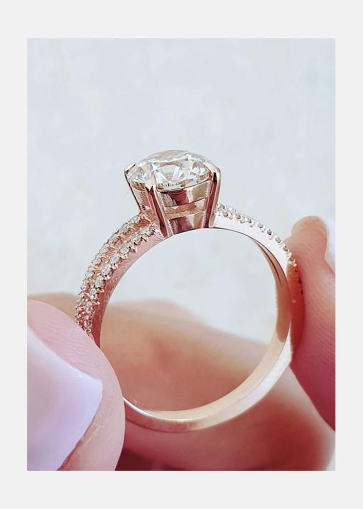 1.90ct Round Brilliant Cut Split Shank Style Moissanite Engagement Ring