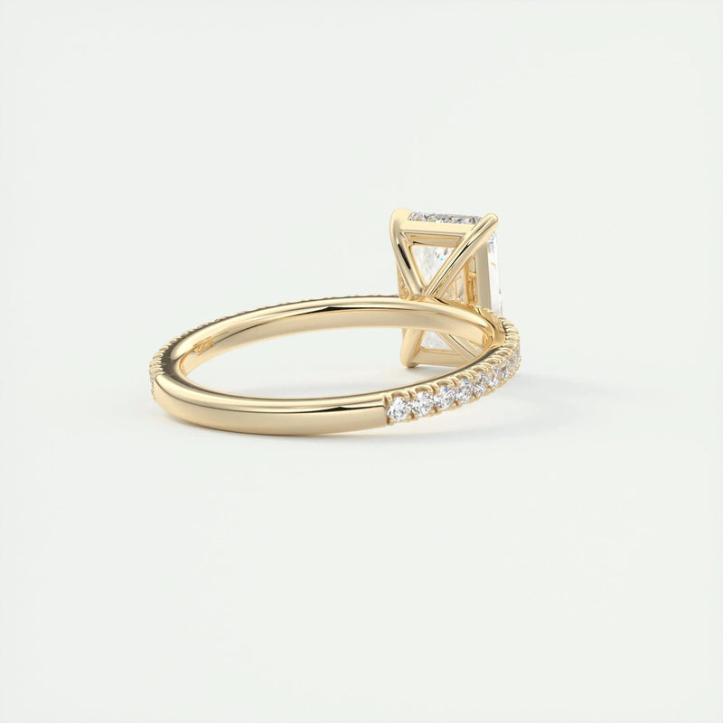 3.6 Ct Radiant Pavé Moissanite Diamond Engagement Ring