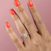 1.0 -3.0 Carat Shape Princess Twisted Hidden Halo Setting Engagement Ring