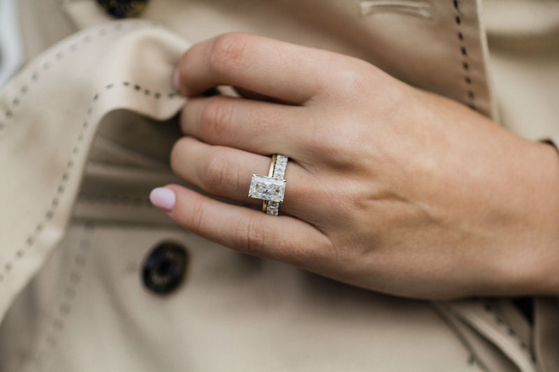 3.70CT Radiant Cut Moissanite Solitaire Diamond Engagement Ring