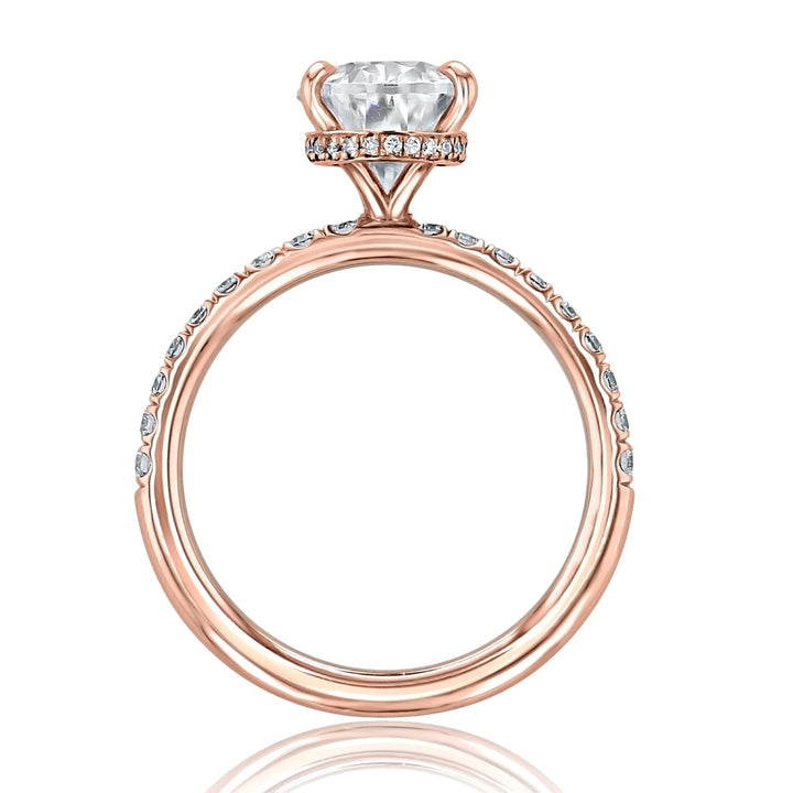 1.93CT Pear Cut Moissanite Hidden Halo Engagement Ring