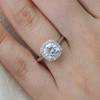 1.65CT Cushion Cut Moissanite Halo Engagement Ring