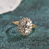 1.0-3.0 CT Oval  CVD Diamond Halo Cathedral Setting Engagement Ring