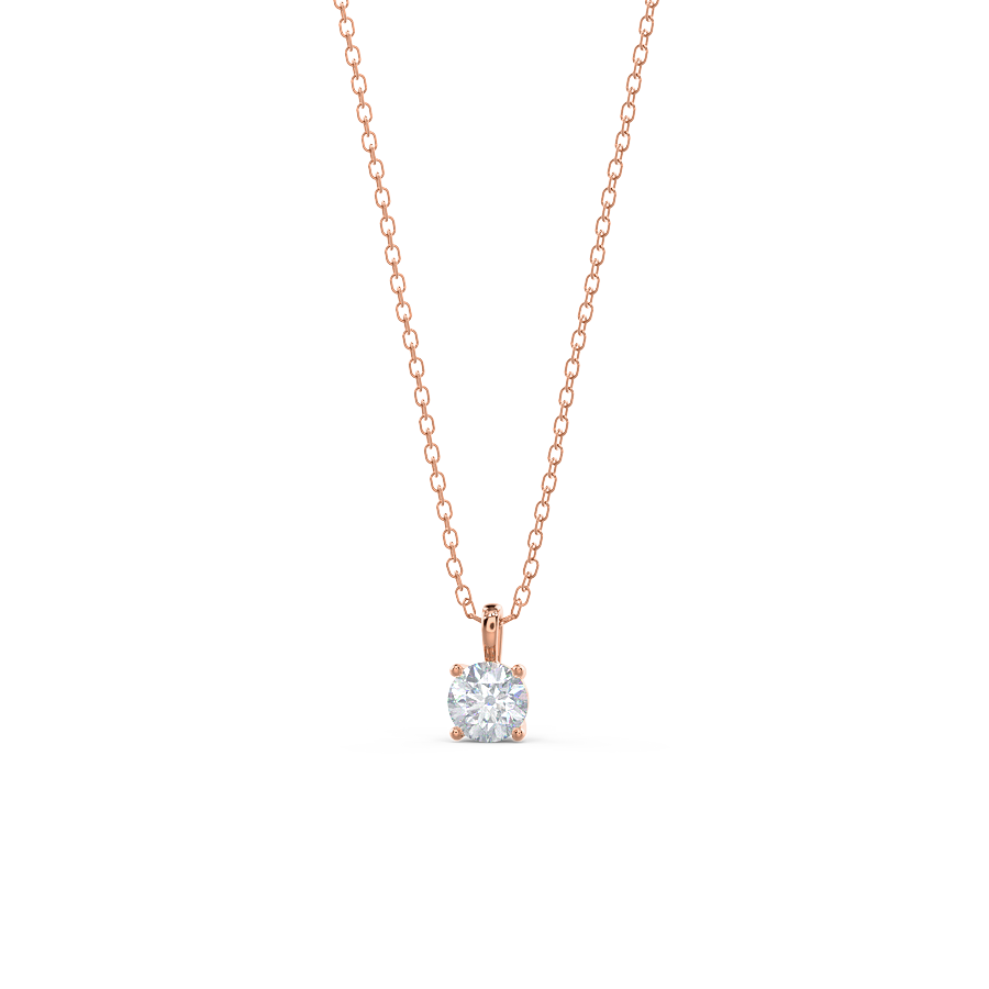 0.50-1.0ct Round Brilliant Cut Moissanite Solitaire Necklace