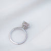 3.15CT Cushion Moissanite Hidden Halo Pave Setting Engagement Ring