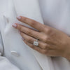 3.50CT Radiant Moissanite Halo Pave Setting Diamond Engagement Ring