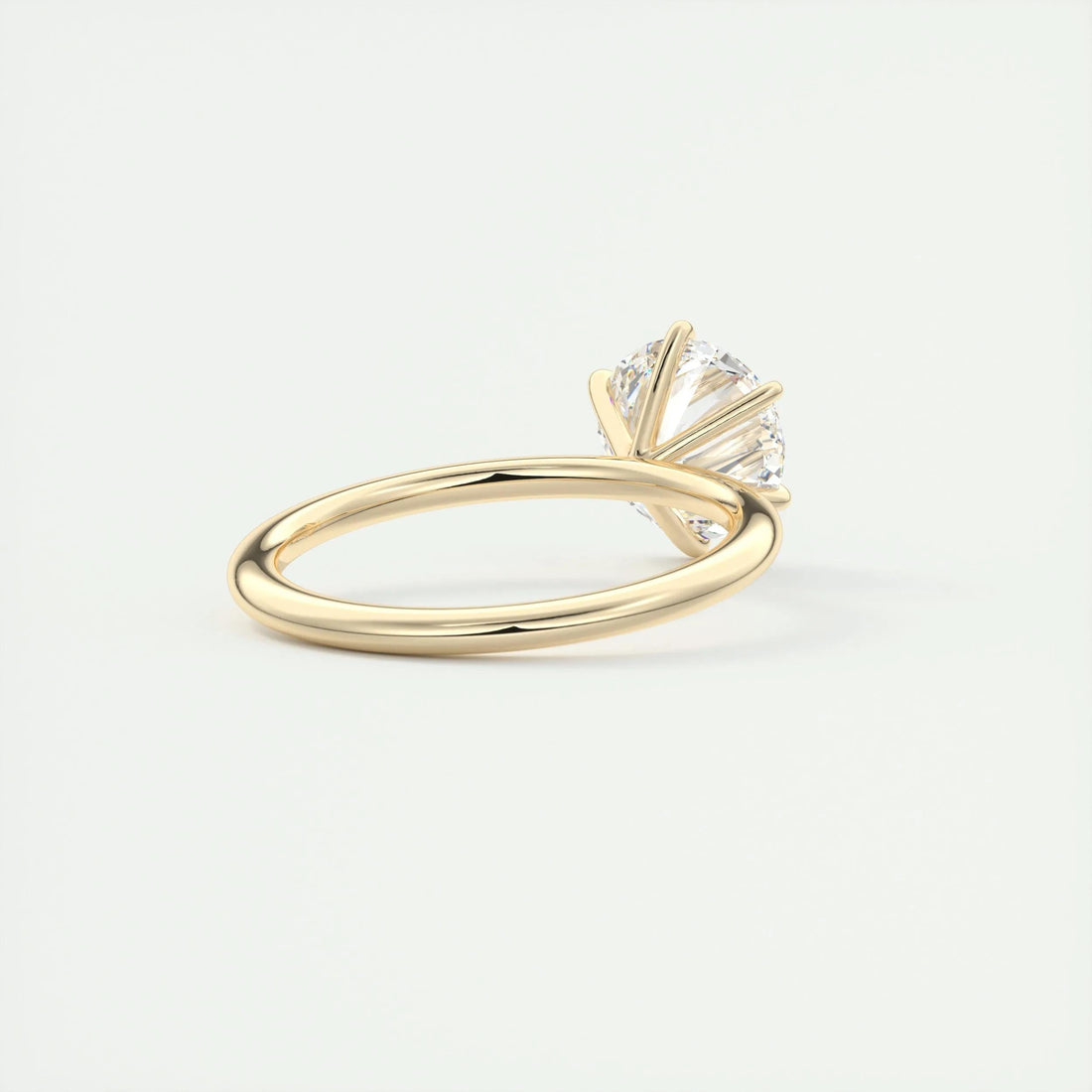 2.15 Ct Round Solitaire Flush Stacking Moissanite Diamond Engagement Ring