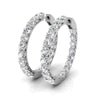 Round Cut Moissanite Hoop Diamond Earrings for Women