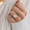 4.50 CT Oval Moissanite 3 Stones Engagement Ring