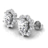 Round Cut Flower Halo Diamond Moissanite Earrings for Women