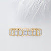 3.60mm Emerald Cut Moissanite Bezel Set Eternity Diamond Wedding Band