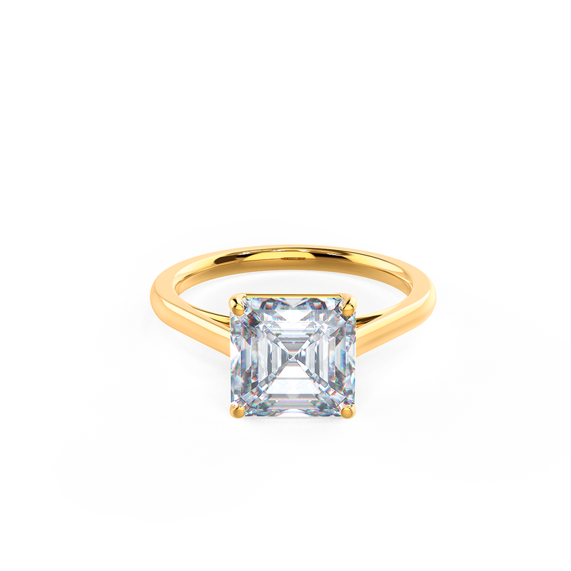 2.50ct Asscher Cut Moissanite Solitaire Engagement Ring