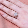 2.30CT Cushion Moissanite Vintage Halo Bridal Ring Set