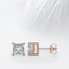 Princess Cut Moissanite Diamond Stud Earrings in 10K White Gold