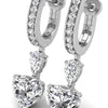 Heart, Pear & Round Cut Diamond Hoops Earrings for Women