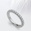 Round Cut Moissanite scalloped pave Diamond Wedding Band