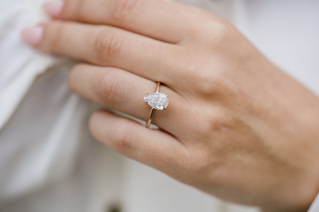 3.85CT Oval Moissanite Triple Pave Setting Engagement Ring