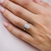 2.10CT Oval Moissanite Solitaire Engagement Ring With Hidden Halo Setting
