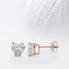 Heart Cut Moissanite Stud Diamond Earrings in 18K Gold