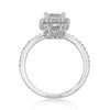 1.5ct Princess Cut Moissanite Halo Engagement Ring