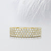 Round Cut Moissanite Four Row Diamond Wedding Band