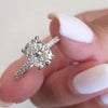 1.70ct Cushion Cut Moissanite Hidden Halo Engagement Ring