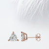 Trillian Cut Moissanite Diamond Stud Earrings in 14K White Gold