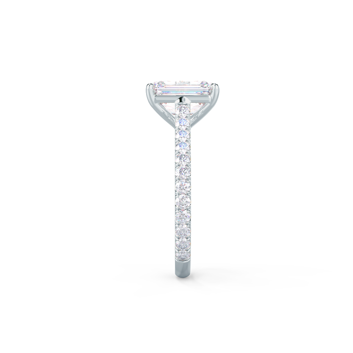 1.75CT Emerald Cut Moissanite Pave Setting Engagement Ring