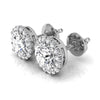 Round Cut Moissanite Halo Diamond Stud Earrings for Her