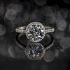 2.0-4.0 CT Round CVD Diamond Halo Pave Setting Engagement Ring