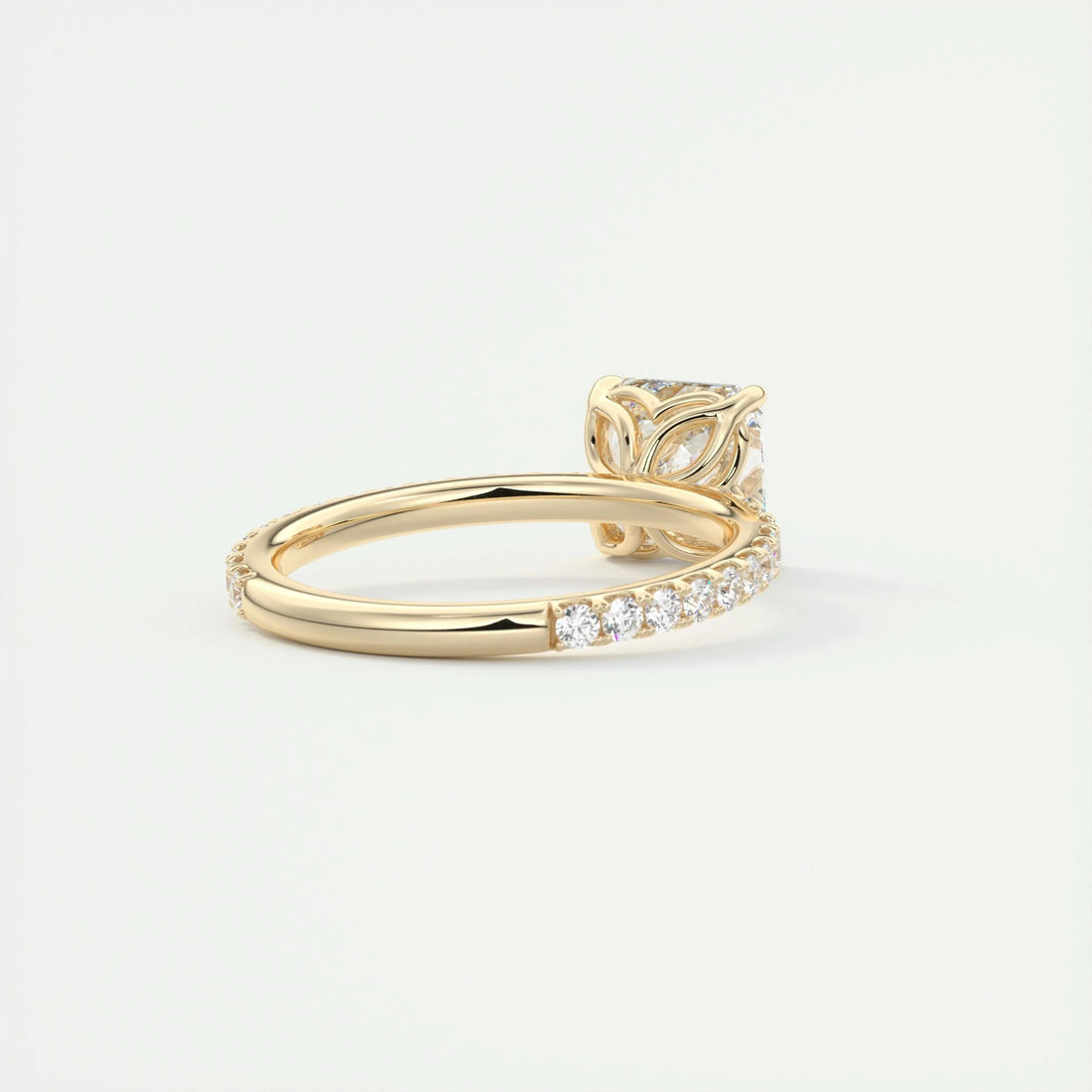 2.0 Ct Asscher  Pavé Moissanite  Diamond  Engagement Ring