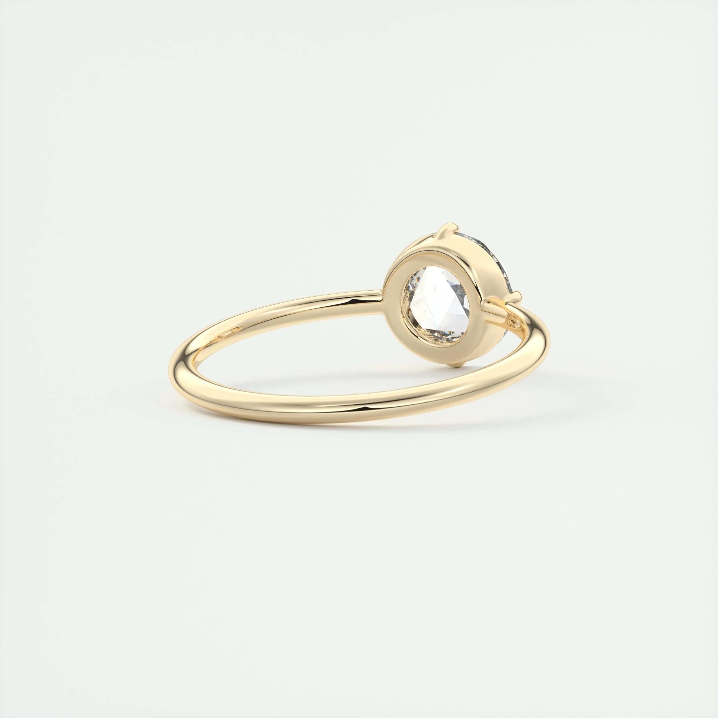 2.15 Ct Rose Cut Solitaire Full Bezel Moissanite Diamond Engagement Ring