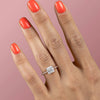 2.0 - 4.0 CT Princess Cut CVD Diamond Hidden Halo & Pave Engagement Ring