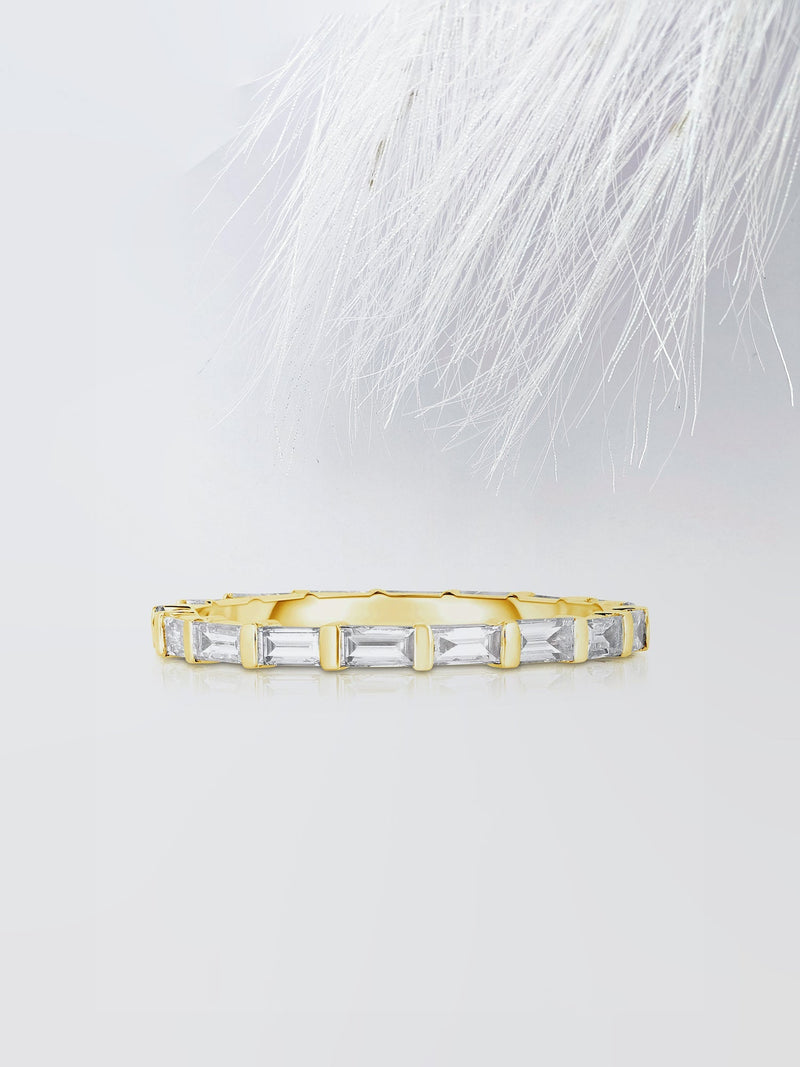 Baguette Cut Moissanite Bar Set Diamond Wedding Band