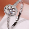 1.0 - 3.0 CT Oval CVD Diamond halo Pave Setting Engagement Ring