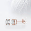 Round Cut Moissanite Drop Diamond Earrings in 10K Gold