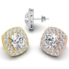 Round Cut Diamond Halo Moissanite Earrings for Her